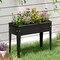 Costway 1/2 PCS Raised Garden Bed, Elevated Metal Planter Box with Legs and Drainage Holes Green/Black